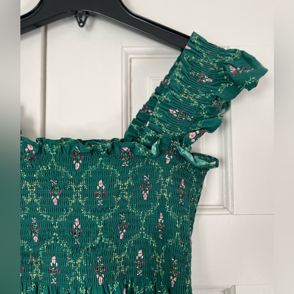 Hill House Ellie Nap Dress Emerald Trellis Size XS - Picture 5 of 9
